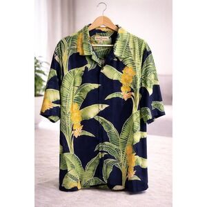Tommy Bahama Silk Hawaiian Shirt Mens XXL Tropical Floral Camp Button Front